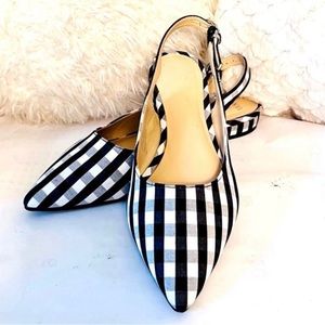 Crown & Ivy Adorable Black and White Checked Flats size 8.5